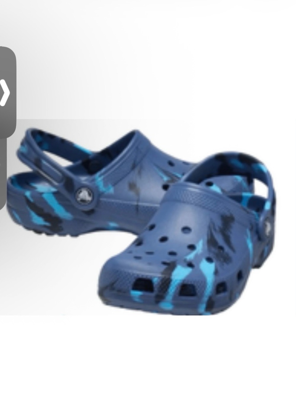 CROCS Kids Navy Clog Sandals with Aqua Splash